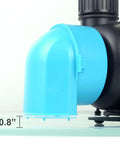 Close-up of blue nozzle on No Fuss 660 GPH Aquarium Return Pump With LCD Controller DC 24V 25W 10 Ft Lift