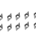 10pc CNC Lathe Inserts Blade Cutter Set For Turning Tool DCGT11T304AK H01 And DCGT3251AK H01, arranged in two rows