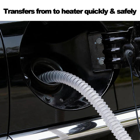 Heavy Duty Manual Hand Siphon Pump, High Flow Portable Fuel Extraction Hose for Gasoline Diesel and Motor Oil at vehicle fuel filler.