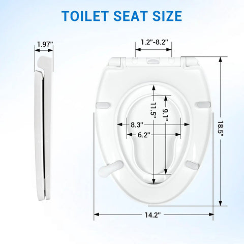 Elongated Toilet Seat With Quiet Soft Close Lids And Integrated Child Seat Featuring No Sweat Touchless Handle Design In Crisp White For Smooth Hassle Free Bathroom Comfort