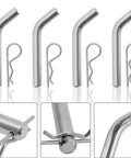 Four Pack Steel Trailer Hitch Pin And Clip With Grooved Head Fits 2 Inch Or 2 And A Half Inch Receivers 5/8 Inch Diameter