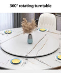 Heavy Duty Kitchen Lazy Susan Turntable with Glass Rotating Tray on dining table, aluminum swivel base, 90cm, slate finish, for tables