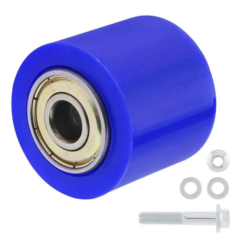 Dual 8mm Chain Tensioner Guide Wheel Set With Beefy Bearings for Dirt Pit Bikes Street Bikes Motorcycles ATVs and Off Road Rides