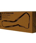 Slackline Round Sling 9 Feet For Secure Anchoring And Safe Setup in box showing length and load capacity details.