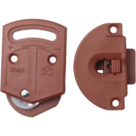 Old Fashioned Wardrobe Sliding Door Roller Gear Track Internal Kit Two Pieces for Closet and Wardrobe Doors Red ABS Wheel with Adjustable Buckle Easy One Press Installation for Smooth Sliding Doors