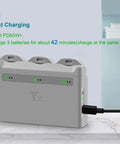 Two Way Charging Hub For Neo Drone Battery Station With Fast Charger Case And Cable, Charges Three Intelligent Flight Batteries In About 42 Minutes, PD65W Power Hub With Battery Pass Through For Goggles And Phones, Dual Charging Modes on white surface