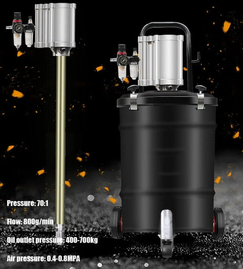 Heavy Duty Pneumatic Grease Pump Built For Serious Shop Tasks Featuring An 80 To 1 Pressure Ratio And A Roomy 10 Gallon Drum Arrives Loaded With A Rugged 13 Foot Line For Weekend Mechanics