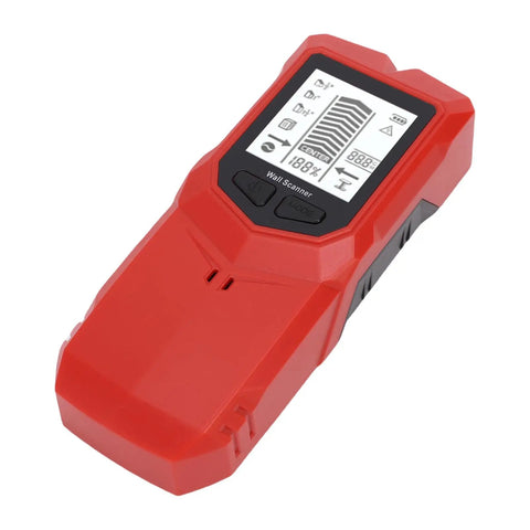 RiToEasysports Stud Finder with LCD Display, 3 Depth Settings in red, showcasing scanning feature and display.