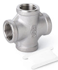 Stainless Steel 4 Way Pipe Fittings 1 Inch X 1 Inch X 1 Inch X 1 Inch NPT Female Threads 304 Grade For Corrosion Resistance And High Temperature Piping