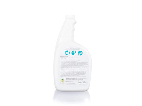 Back label of Oil Finish Wood Floor Maintenance Refresher 32 Oz bottle, detailing instructions and benefits for hardwood floor care.
