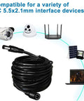 Coiled Long 13Ft DC Power Extension Cable 5.5mm x 2.1mm 12V Extension Cord For CCTV Security Cameras Indoor Outdoor DVR LED Strip