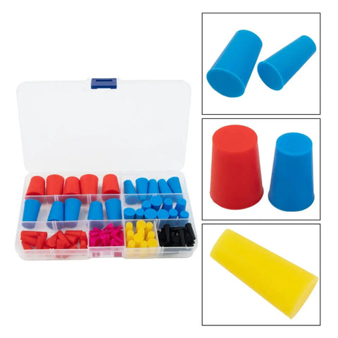 Hot Shot Silicone Rubber Tapered Plugs 105Pcs High Temp Masking Kit For Powder Coating Auto Body Work Durable Cone Assortment Tools in case