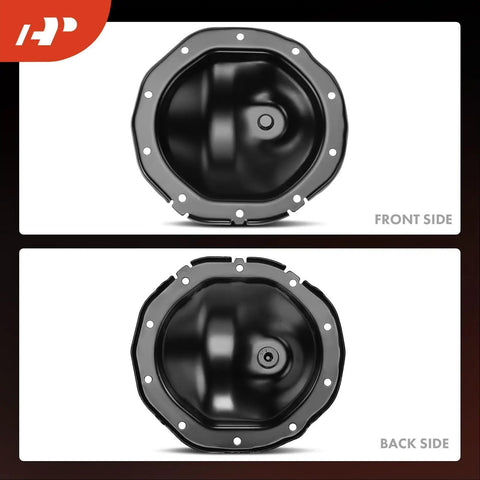 Front and back view of Rear Differential Cover With Gasket And Magnet For Chevy GMC Cadillac Trucks And SUVs 1998-2010