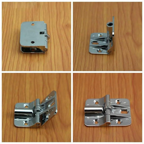 Heavy Duty Zinc Alloy Door Hinges Delivered With A Smooth Operator Feel Tough As Nails Build Precision Guide Rails And Total Silence For Any Home Makeover Project, showcasing four angles of polished zinc alloy hinges.