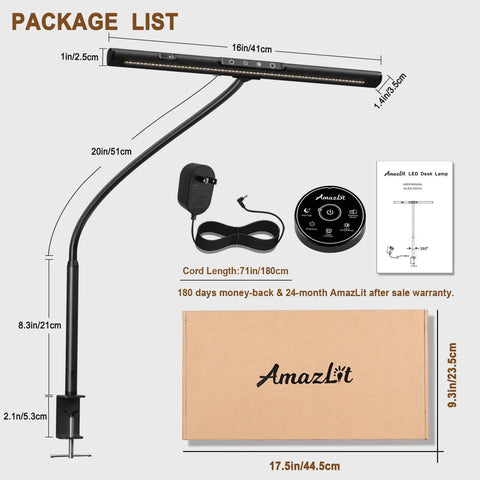 Clamp On Desk Lamp For Home Office With Remote And Gesture Control Eye Friendly Led Monitor Light Bar and accessories in package