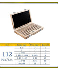 Heavy Duty 112 Piece Metric Gauge Block Set delivering dead accurate measurements in wooden case for custom woodworking builds