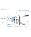 Installation diagram of Smart Peephole Doorbell Camera With WiFi, 960P Video, showing outdoor unit, peephole, and indoor host.