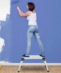 Person painting on Aluminum Step Ladder Work Platform Drywall Bench Folding Heavy Duty Extra Large Portable No Assembly Needed