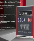 Pro-Grade Surface Roughness Tester With LED Display showing Ra value for precision machining quality control.