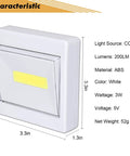 Super Bright Battery Operated Closet Light 200 Lumen COB LED Tap Lights Stick Anywhere Four Pack for Closet Shed Attic