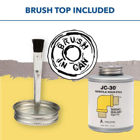 JC 30 Thread Sealant For Extreme Temps And High Pressure Pipes And Valves For Metal And PVC Sealing Gas Lines Water And Fuel Cryogenics With Brush Included Pint and brush