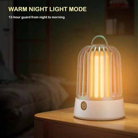 Rechargeable Portable Bug Zapper With USB Charging Indoor Outdoor Mosquito Fly Insect Trap Powerful Fruit Fly Killer With Safety Shield For Patio And Home Your Go To Pest Control Tool on table