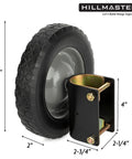 Heavy Duty 8 Inch Gate Wheel Caster Kit For One And Five Eighths To Two Inch Frames, No Nonsense Outdoor Gate Support