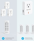 Wireless Remote Control Outlet For Home Appliances With Compact Wall Socket Design Expandable Light Switch Kit, 3 outlets and remote