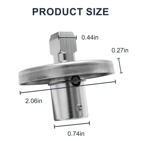 Blender Drive Coupling Replacement For CB15 And CB15T Blenders 502696 Drive Gear measurements showing dimensions of metal part