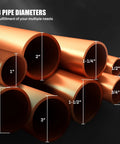 8 pipe diameters for 16 Ton Manual Hydraulic Pipe Bender With Eight Included Dies For Copper Tubing And Steel Piping.
