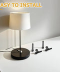Upgrade Your Lamps With These 9pcs Replacement Switch Knobs Fit For E26 Socket Handles Perfect For Rotary Turn Controls To Fix Table Lamp Parts And Restore Amazing Functionality Fast. black plastic lamp knobs beside table lamp
