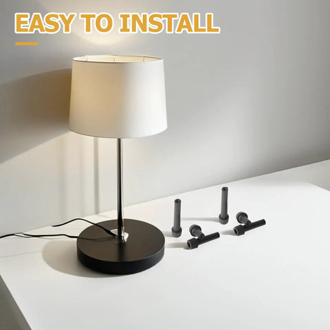 Upgrade Your Lamps With These 9pcs Replacement Switch Knobs Fit For E26 Socket Handles Perfect For Rotary Turn Controls To Fix Table Lamp Parts And Restore Amazing Functionality Fast. black plastic lamp knobs beside table lamp