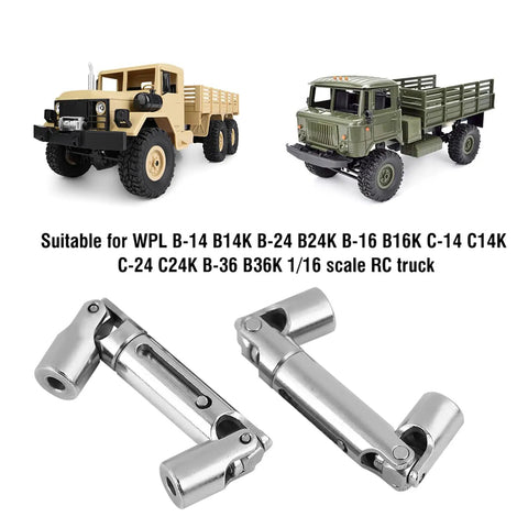 Metal Drive Shaft Upgrade Kit For 1 16th Scale WPL RC Trucks 2 Pcs Heavy Duty Replacement Parts Compatible With B14 B24 Models
