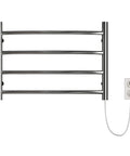 Polished Chrome Towel Warmer For Bathroom Wall Mounted Electric Heated Towel Rack With Stainless Steel Curved 4 Bars