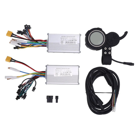 52V 25A 1200W Electric Bike Controller Kit With LCD Display Aluminum Alloy Housing Dual Drive System Full Wiring Harness