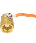 Heavy Duty DN32 Brass Ball Valve Featuring Smooth Quarter Turn For Water Oil And Gas Lines High Pressure 1.6MPa Rating with orange handle