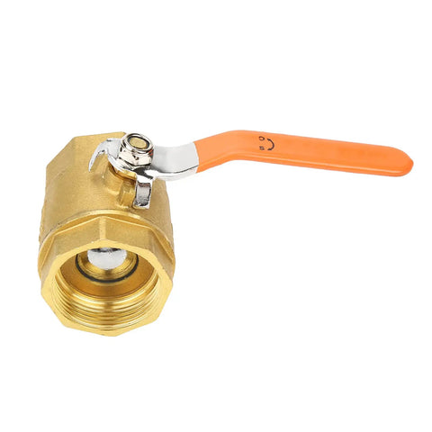 Heavy Duty DN32 Brass Ball Valve Featuring Smooth Quarter Turn For Water Oil And Gas Lines High Pressure 1.6MPa Rating with orange handle