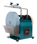 Built Tough 240W Electric Knife Sharpener And Versatile Bench Grinder with blue grinding wheel and metal frame for woodworkers.