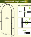 Heavy Duty Galvanized Steel Garden Arch Arbor 7.6 Ft Tall 4.6 Ft Wide Dope Rust Resistant Trellis assembly guide