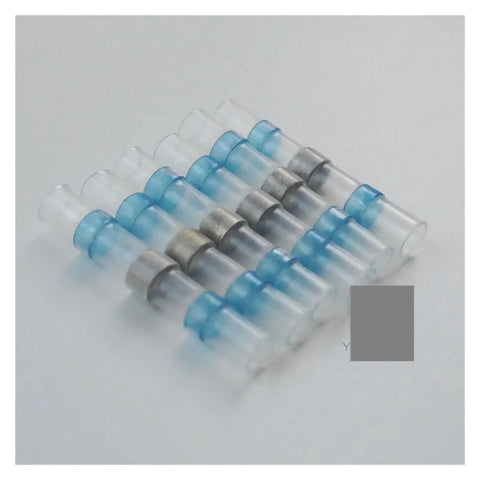 Heat Shrink Wire Terminals Kit For Automotive Spade Connectors, Insulated Solder Seal Terminals, clear and blue connectors view