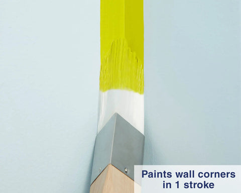 Triangle Detail Paint Brush 1.25 Inch Angled Corner Brush for Walls Doors Cabinets and Molding, painting a wall corner.