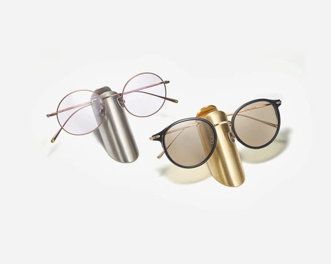 Solid Brass Eyewear Stand With Heavyweight Build Dope Minimalist Look Elevating Your Glasses On A Sturdy Metal Pedestal Fits All Frame Styles