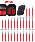 30 Piece Terminal Removal Tool Kit With Stainless Steel Extractors For Electrical Connectors And Harness Maintenance Red Built Tough