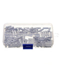 Get A Fresh Bundle Of 150pcs Wire Ferrules And Uninsulated Crimp Terminals Perfect For Your Naked Butt Connector Needs This Solid Electrical Kit Fits 22 To 10AWG Wires Like A Champ So You Can Get Your Project Done Fast And Feel Cool About It With. clear plastic box with 150 nickel-plated brass wire ferrules for 22 to 10 AWG wires