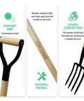Heavy Duty 45 Inch Garden Fork 4 Tine Pitchfork With Forged Steel Y Grip And Solid Wood Handle Spading Digging Fork