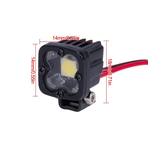 1/10 Scale RC Lights Kit Two LED Headlights For 1/8 And 1/10 RC Crawlers Including SCX10 III CJ7 Wraith Capra VS4-10 close-up