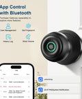 Biometric Smart Door Lock With Fingerprint Scanner, App Control And Physical Key, Keyless Thumbprint Entry For Home Front Door