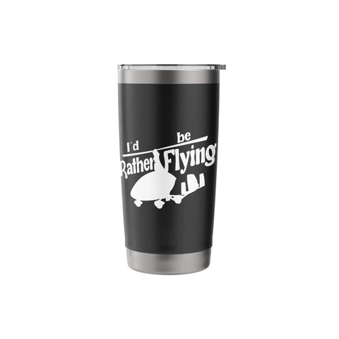 Gyrocopter Gyroplane Pilot Stainless Steel Insulated Tumbler with 'I'd Rather Be Flying' design for gyroplane enthusiasts
