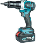 Heavy Duty Cordless Automatic Rivet Gun With Rechargeable Battery M3 To M12 Hex Heads with 26V lithium ion battery.