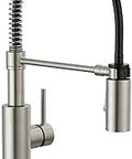 Pro Style Commercial Kitchen Faucet With Pull Down Sprayer, Brushed Nickel Finish, Single Hole Install Or Deck Plate Ready, side view